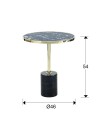 MESA AUX.·DEKALA·NEGRO/ORO Ø46